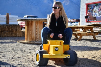 Jess is learning to drive heavy equipment